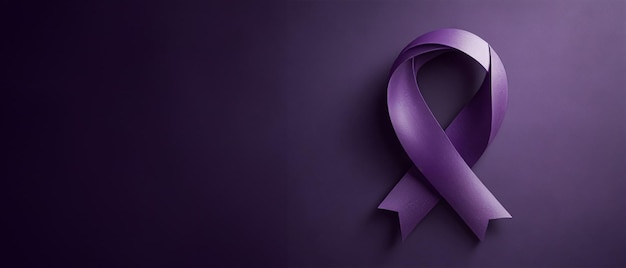 3Drendered awareness ribbon in shades of purple on solid background