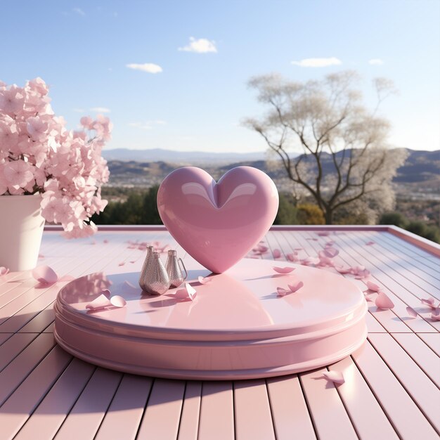 3Drendered VDay themed pedestal