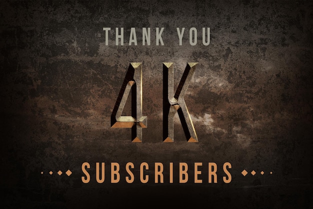 4 k subscribers celebration greeting banner with historical design