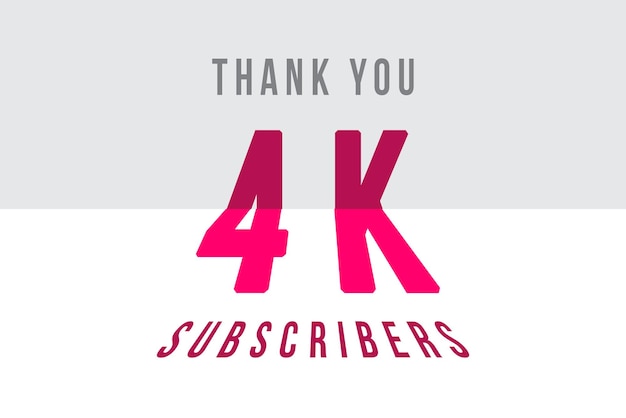 4 K subscribers celebration greeting banner with tiled design