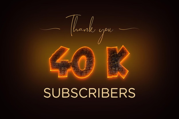 40 K subscribers celebration greeting banner with coal design