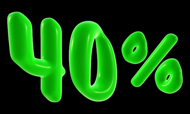 40 percent with green color for sale discount promotion and business concept