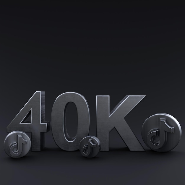 40k TikTok Followers Illustration 3D Render