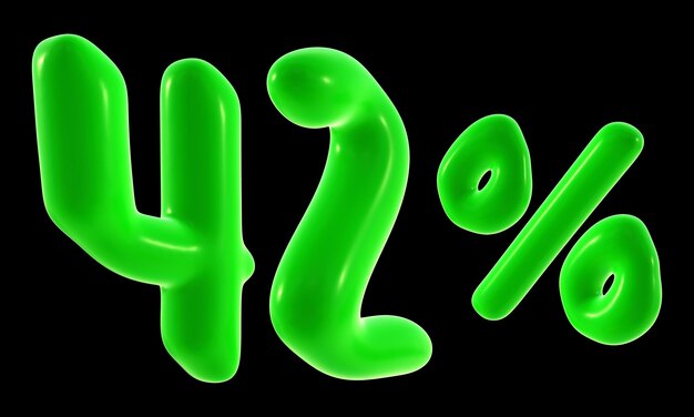 42 percent with green color for sale discount promotion and business concept