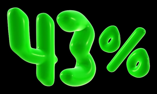 43 percent with green color for sale discount promotion and business concept