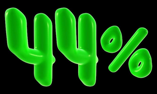 44 percent with green color for sale discount promotion and business concept