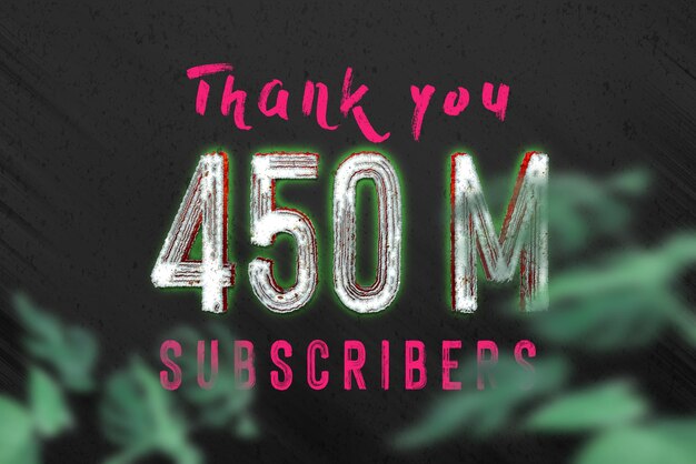 450 Million subscribers celebration greeting banner with horror design