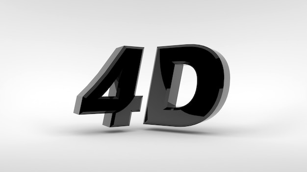 4D logo isolated on white Background 3d rendering