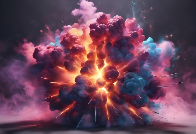 4k wallpaper with explosive colorful idea 3d rendersupernatural 4k background