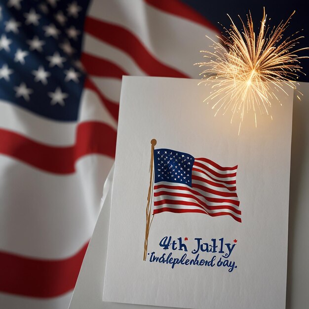 Photo 4th july happy us independent day in written form happy us independent day american flag 4th july