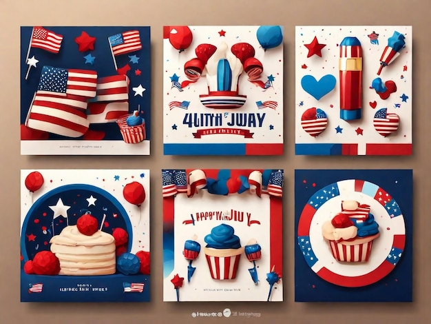 Photo 4th of july independence day social media template usa independence day celebration