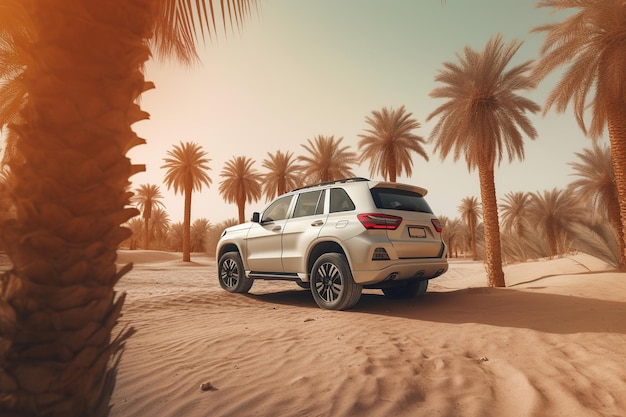 4x4 jeep in the desert travel SUV car generative ai