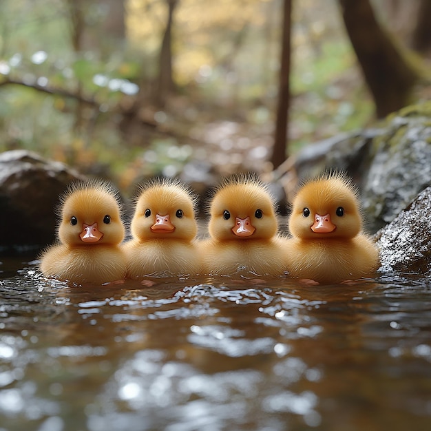 Photo 5 cute baby ducks