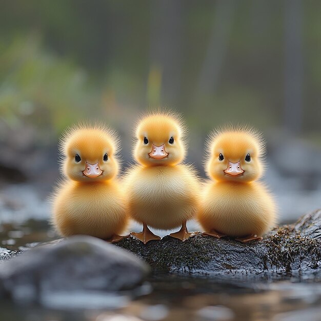 Photo 5 cute baby ducks