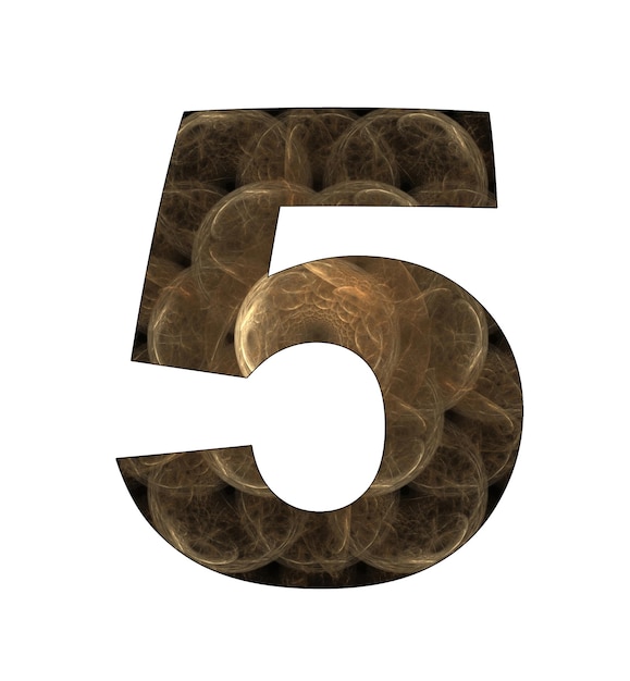 5 number with abstract design