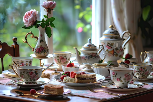 Photo 5 oclock english tea table setting for the afternoon