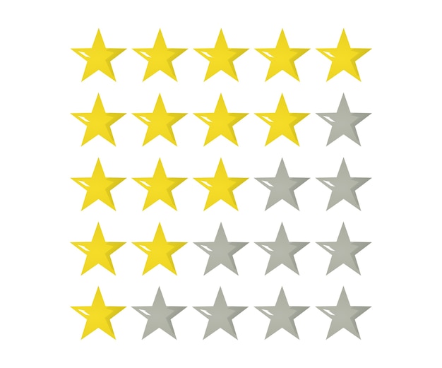 5 star rating icon 3d illustration. Isolated badge for website or app - stock infographics.