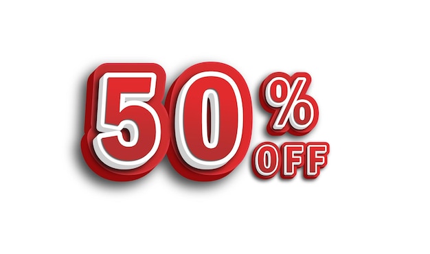 50 off percent image for discount promotion sale offer marketing price cut white background in 3d