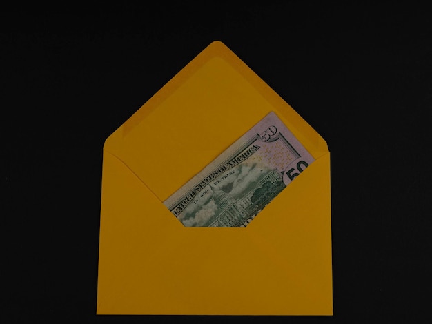 50 US dollar in an envelope