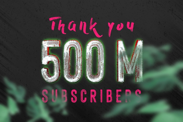 500 Million subscribers celebration greeting banner with horror design