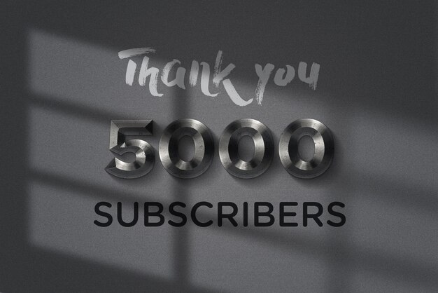 5000 subscribers celebration greeting banner with elegant design