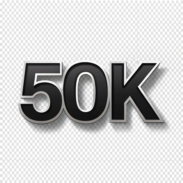 Photo 50k followers vector on transparent background