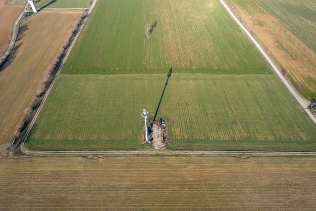 5g antenna in a rural field in countryside