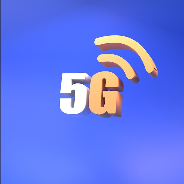 5g connection icon Mobile communication concept 3d render