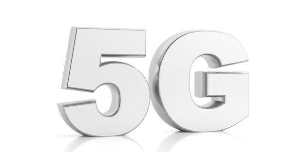 5G High speed network connection wifi isolated against white background 3d illustration