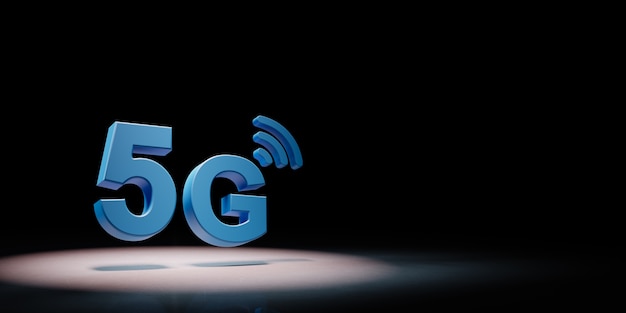 5G Text in the Spotlight Isolated