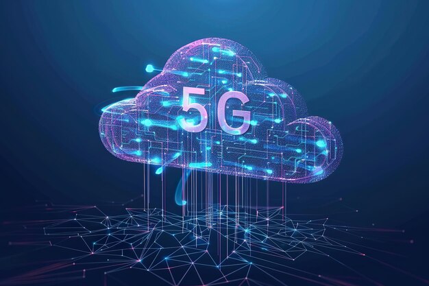 Photo 5g wireless network high speed internet cloud computing or connect diagram technology data storage service synchronize online financial connectivity global smart city