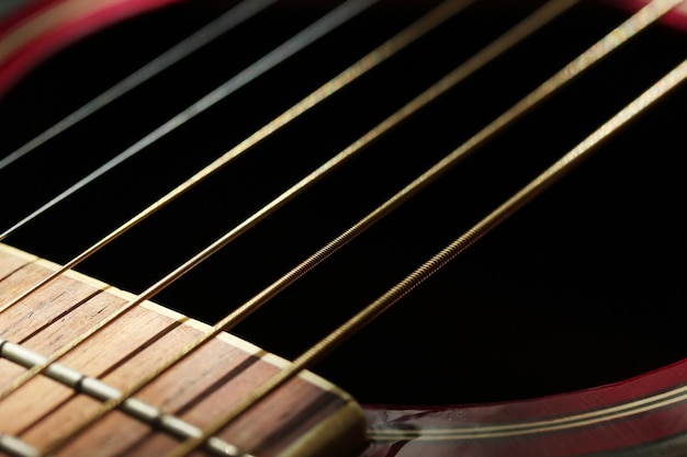 6 string acoustic guitar detail