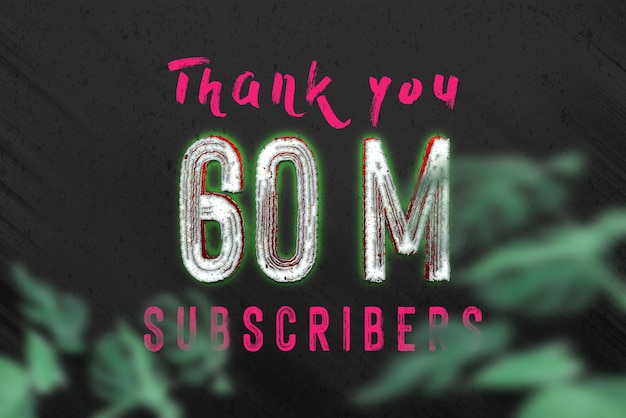 60 Million subscribers celebration greeting banner with horror design