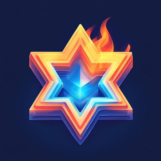 64bit Isometric Anime Star of David Logo Design