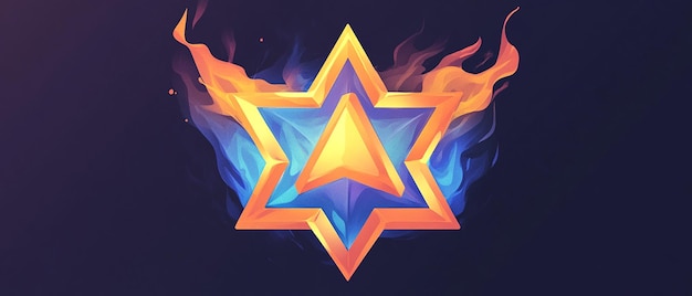 64bit Isometric Anime Star of David Logo Design