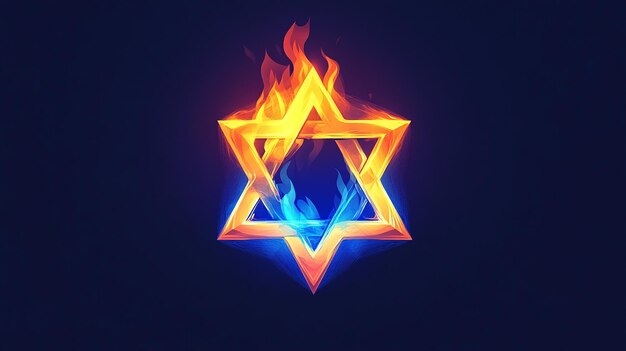 64Bit Isometric Anime Style Star of David Logo