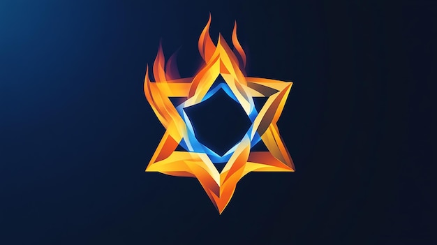 64Bit Isometric Anime Style Star of David Logo