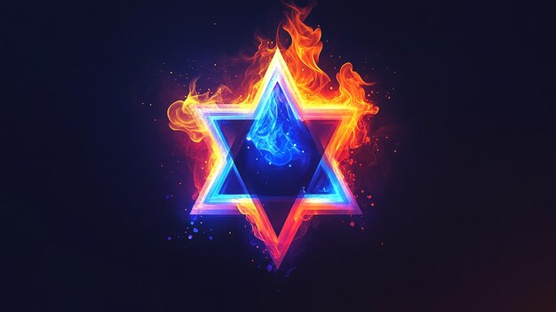 64Bit Isometric Anime Style Star of David Logo