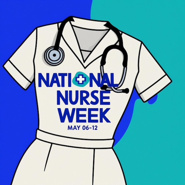 6th to 12th May National Nurses Week Background Template Nurse Dress Medical Instruments