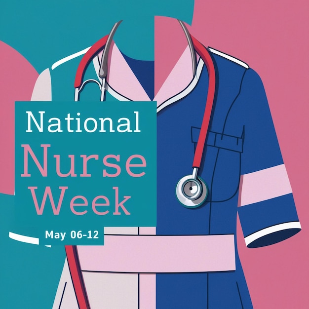 Photo 6th to 12th may national nurses week background template nurse dress medical instruments