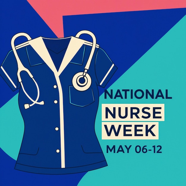 6th to 12th May National Nurses Week Background Template Nurse Dress Medical Instruments