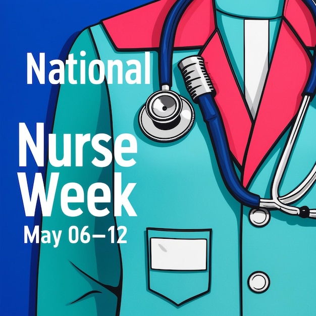 Photo 6th to 12th may national nurses week background template nurse dress medical instruments