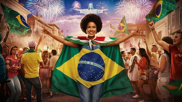 7 De Setembro Dia Da Independencia Do Brasil or September 7th Brazil Independence Day background wit