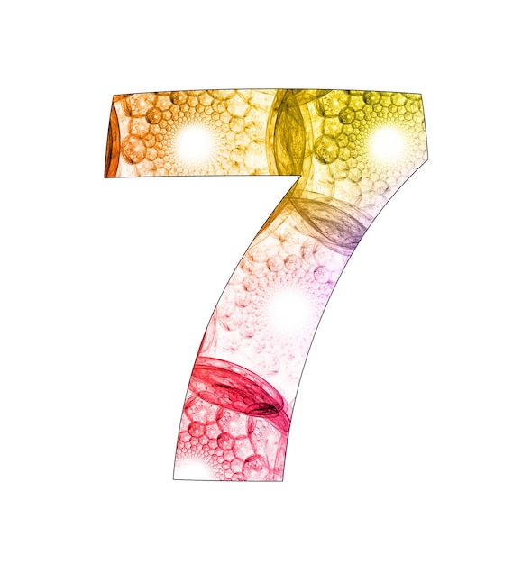 7 number with abstract design