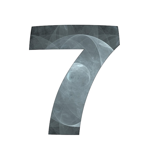 7 number with abstract design