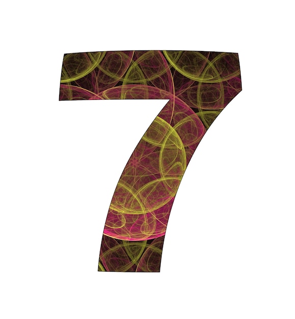 7 number with abstract design