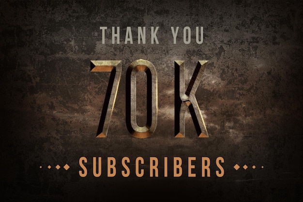 70 K subscribers celebration greeting banner with historical design