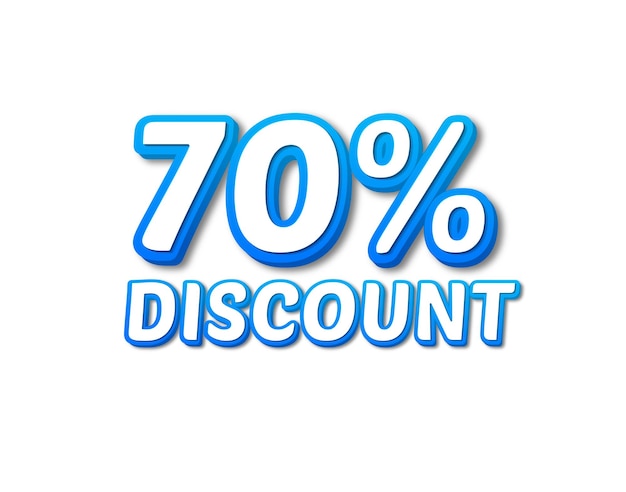 70 percent discount off 3d text image for promotion sale offer price cut white background for png