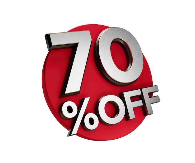 70 Percent off 3d Sign on White Special Offer 70 Discount Tag flash Sale Up to Seventy Percent Off