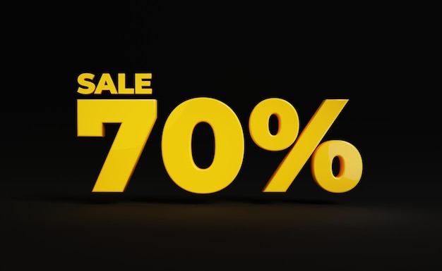 70 sale banner gold 3d